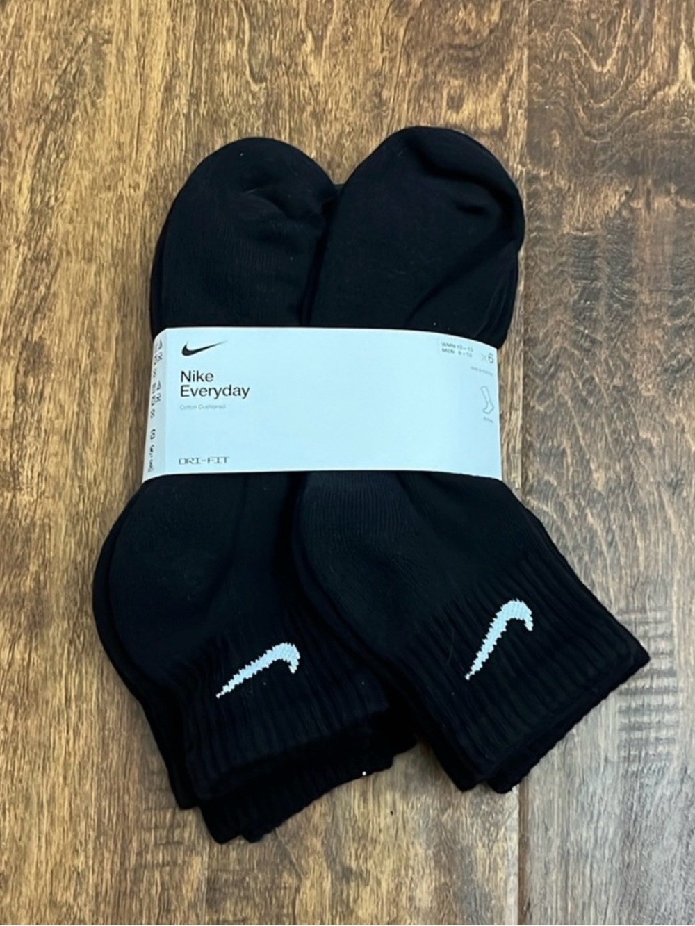 Nike Black No-Show Athletic Socks with White Swoosh - Men